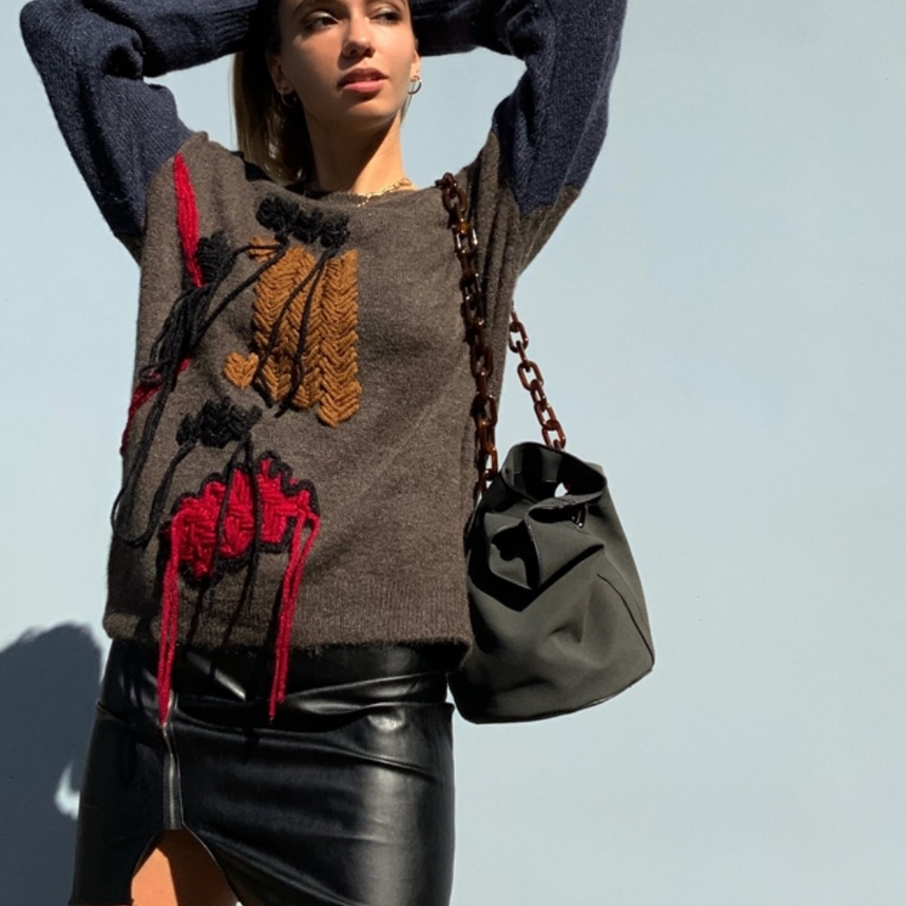 Multi Pattern Casual "Wool" Sweater